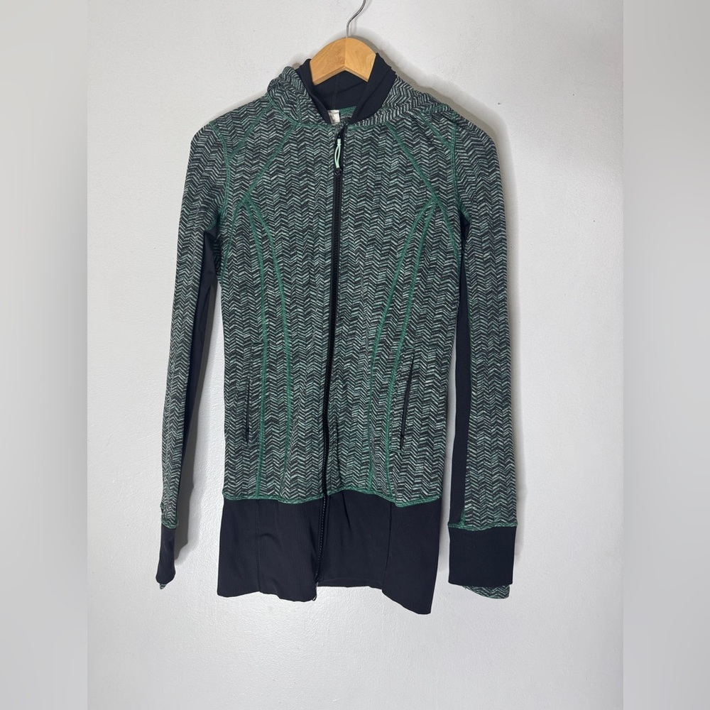 Lululemon‎ Daily Practice Jacket Irregular Spacebone Sea Mist Deep Green Size 4